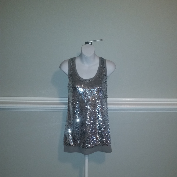 Michael Kors Pearl Heathe Tank Silver – Size S NWT - Picture 1 of 6